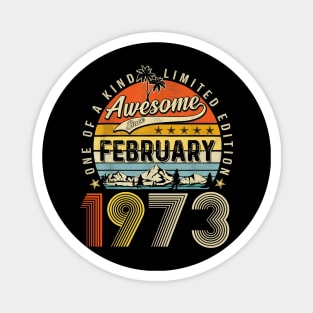 Awesome Since February 1973 Vintage 50th Birthday Magnet